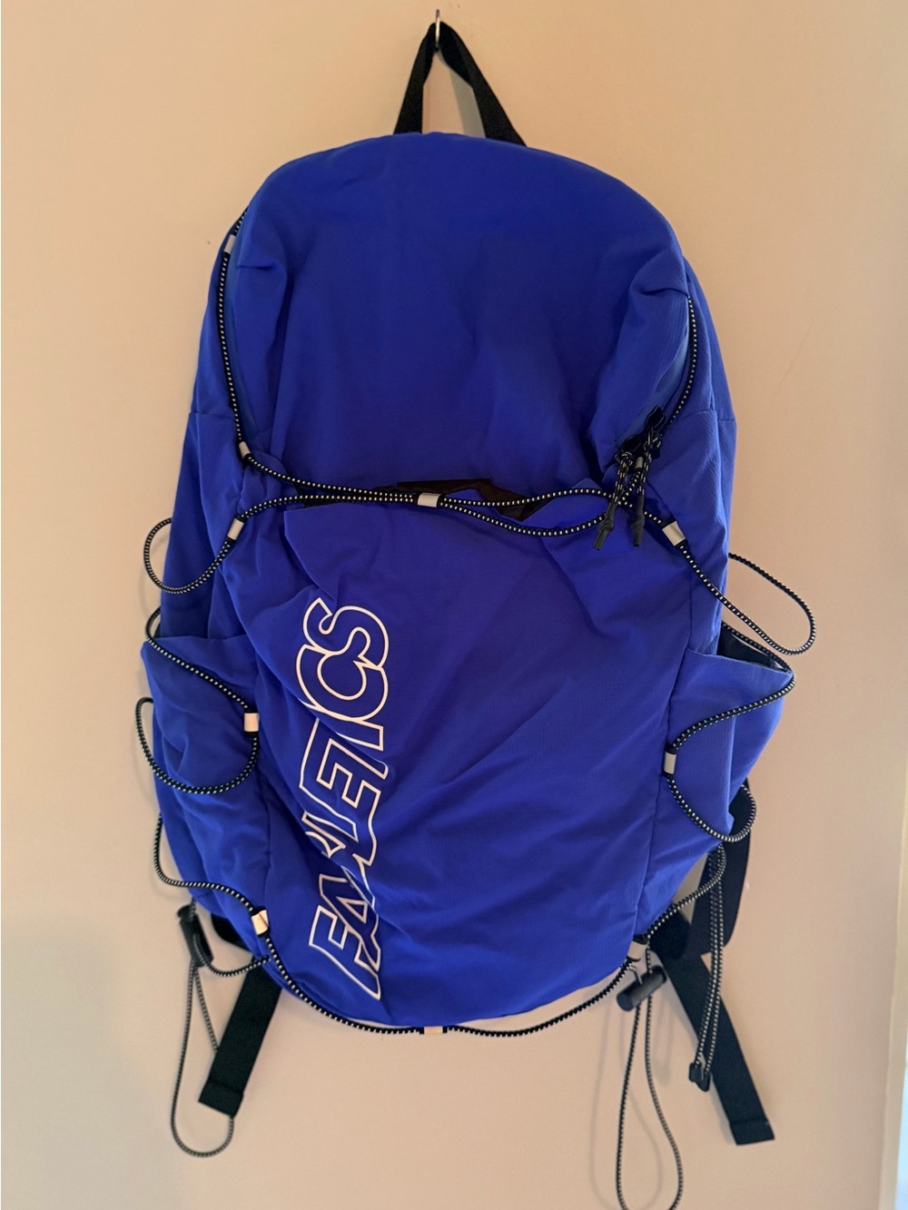 Fabletics Bold Royal Blue Logo Backpack with Contrast Cords